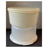 Cake plates, one is vintage Tupperware