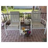 Two Patio Chairs with Table Floral
