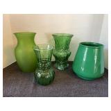 Green vase lot