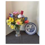 Churchill-England plate and beautiful flower