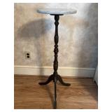 Vintage mahogany marble top pedestal, stand has