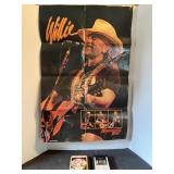 Willie Nelson poster & two vintage 8 tracks