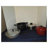 Assortment of 3 pots and a frying pan