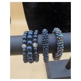 Stylish Bling Bracelets lot blue tones