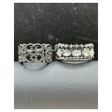 Beautiful silver toned fashion rings stretch