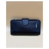 black Baellerry women's clutch wallet, featuring