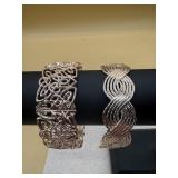 Gold tone cuff bracelets