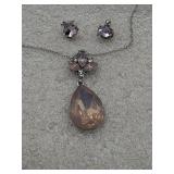 light rose pink bridal jewelry set featuring a