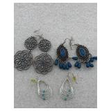 Turquoise colored fashion earrings lot