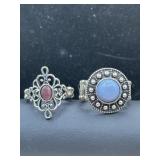 Beautiful colorful cabackon silver toned fashion