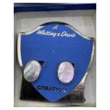 vintage Whiting & Davis mother-of-pearl clip-on