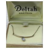 Deltah gold filled necklace moonstone charm