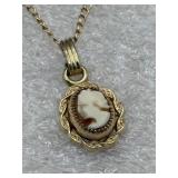 Gold filled Cameo necklace
