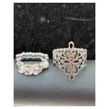 costume rings featuring silver-toned metal, clear