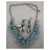 Crystal Cabaret' necklace set features light blue