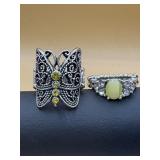 Beautiful yellow rhinestone themed stretch Rings