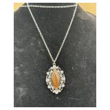 Tiger's Eye fashion pendant necklace featuring a