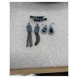Blue Rhinestone fashion earrings lot
