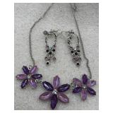 Meadow Muse Purple Necklace and matching earrings