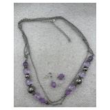 costume jewelry set featuring a layered