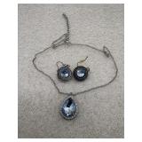 Halo Eclipse necklace and matching earrings