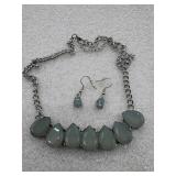 necklace and matching drop earrings with light