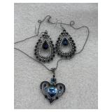SoulBreezeCollection blue heart rhinestone