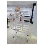 Slat Wall Rolling Display Cart-Double Sided Slat Wall Rolling Display Cart-Double Sided