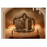 Ornate Antique Style Gold Framed Mirror