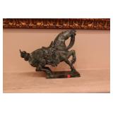 Large Carved Spinach Jade Horse in Motion