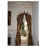 Decorative Gold Toned Silk Drapery Panel (2)