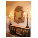 Vintage Louis XV Style Brass & Crystal Lamps