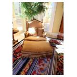 Louis XV or Rococo Revival Bergere Armchair & Otto