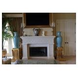 Pair Robbins Egg Blue Chinese Balaster Form Vases