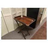 Stetson Leather Serving Tray & Stand