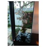 Faux Orchid with glass vase
