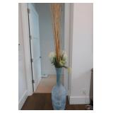 Blue Glass Frosted Vase