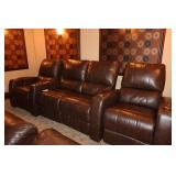Pallisen Leather Theater Seating Set (4)