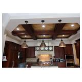 Set of 3 Uttermost Antique Brass Pendant Lights