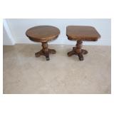 Pair Oak Side Tables