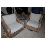 Pair of Better Homes& Gardens Wicker Swivel Chairs