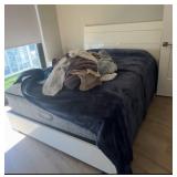 White Bed Frame with Hard Headboard