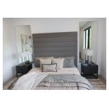 Pair of Nightstands with Lamps