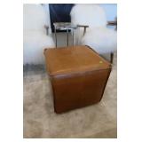 Leather Wrapped Ottoman