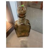 Large Amber Glass Bottle+Zodax Raw Aluminum Ice Bu