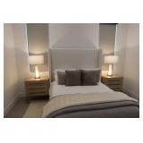 Pair of Clear Cylindrical Lamp