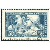 France Stamp #B27a Used 1928 Semi-Postal blue-gree