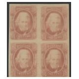 CSA Stamps #8 Mint NH Block of 4 fresh 1863 Andrew