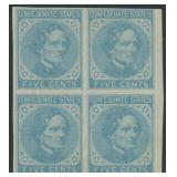 CSA Stamps #6 Mint HR Block of 4 with gum creases