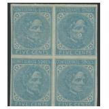 CSA Stamps #7 Mint HR Block of 4 Plate Variety top